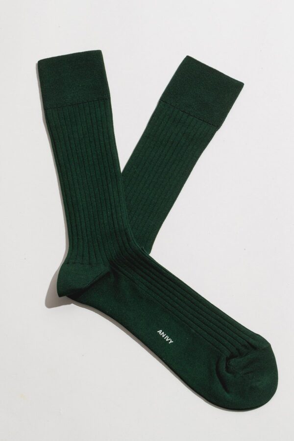 Forest Green Ribbed Socks