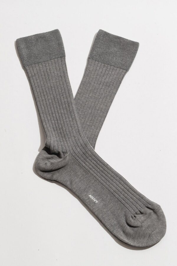 Light Grey Ribbed Socks