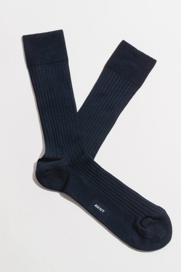 Navy Ribbed Socks - Str: 43-46