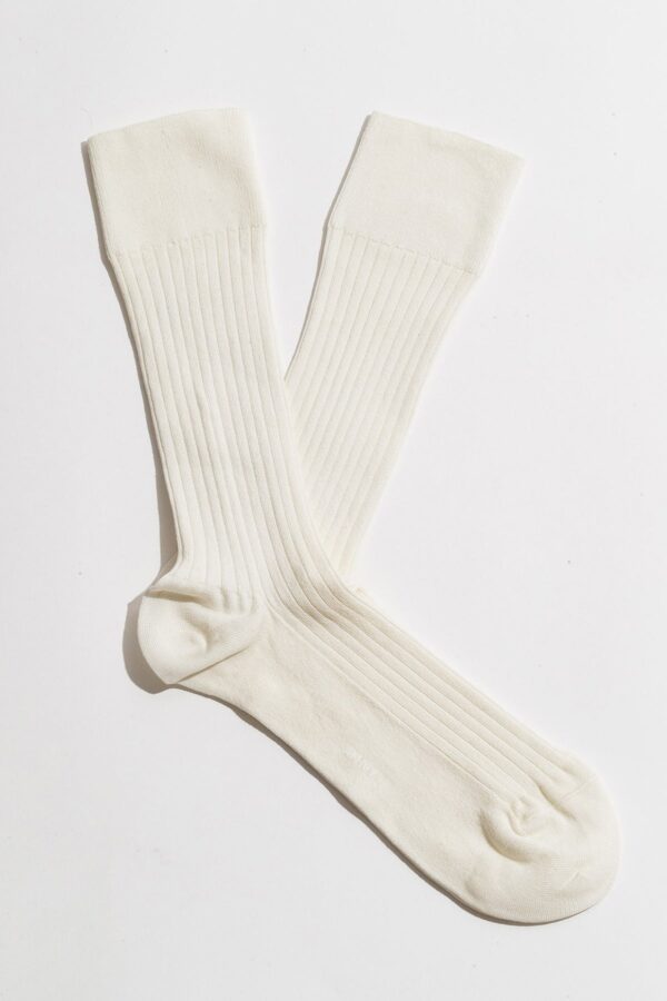 Off White Ribbed Socks - Str: 43-46