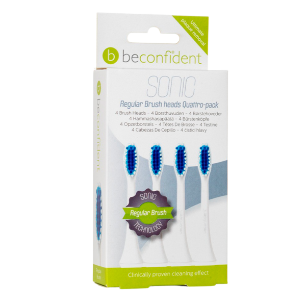 Beconfident Sonic Toothbrush Heads Regular White (4 stk)  (BeConfident)