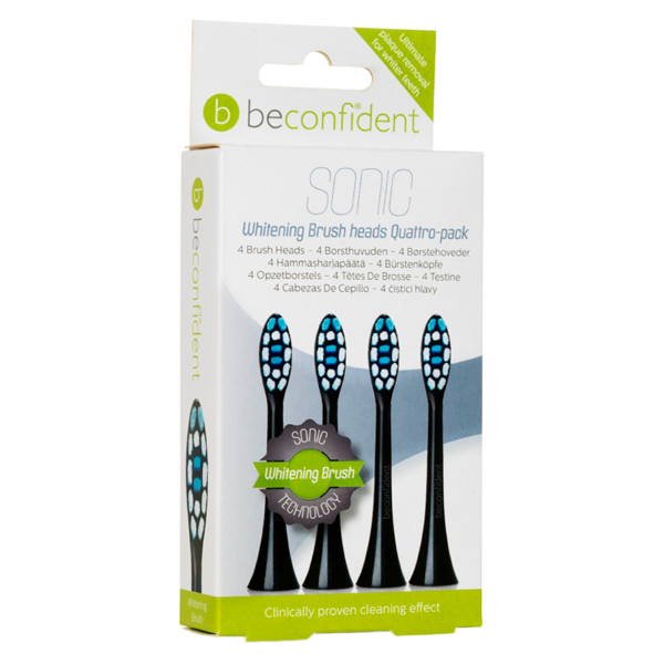 Beconfident Sonic Toothbrush Heads Whitening Black (4 stk)  (BeConfident)