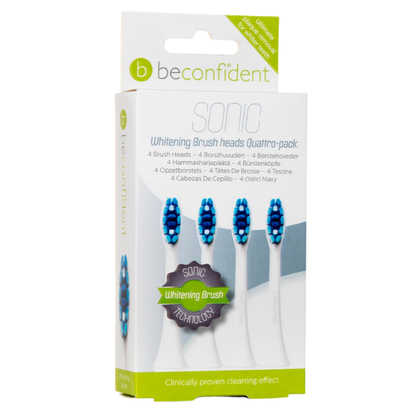 Beconfident Sonic Toothbrush Heads Whitening White (4 stk)  (BeConfident)