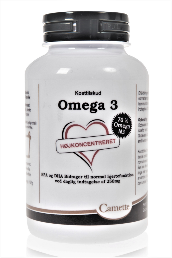 Camette Omega 3 Højkoncentreret (1000 Mg) Fiskeolie (120 kaps)  (Camette)