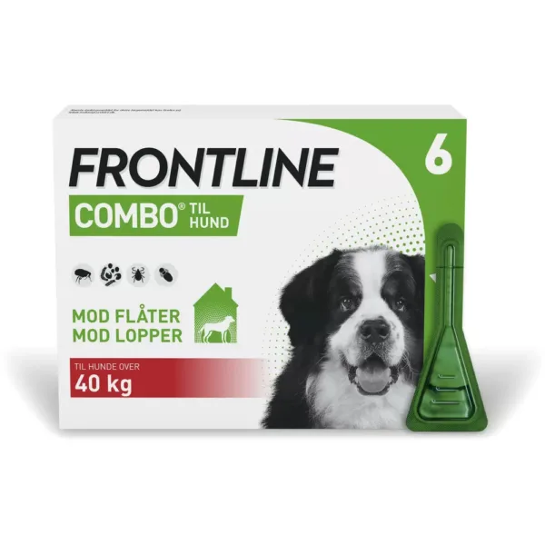 Pharmaservice  - Frontline combo hund 40+kg 6 pipetter - Bekæmpelse af lopper og flåter