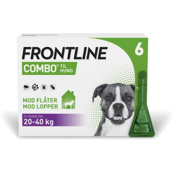 Pharmaservice  - Frontline combo hund 20-40kg 6 pipetter loppe/flåtmiddel - Bekæmpelse af lopper og flåter