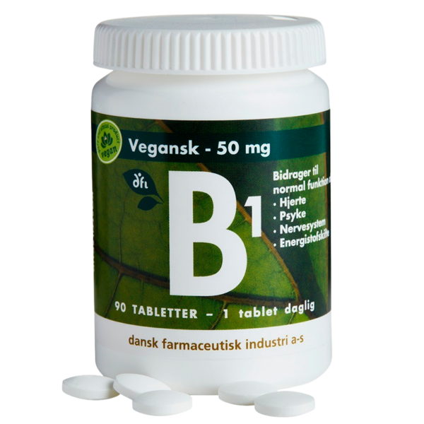 Grønne Vitaminer B1 50 mg Vegansk - 90 tabl  (dfi)