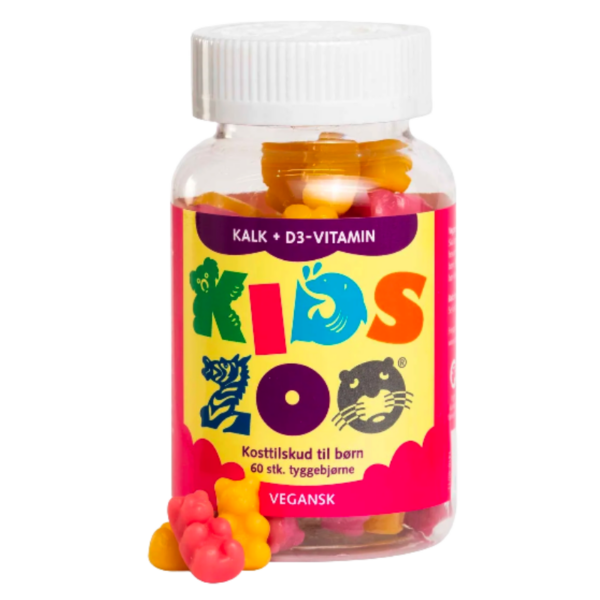 Kids Zoo Kalk + D-vitamin Tyggedyr 60 stk.  ()