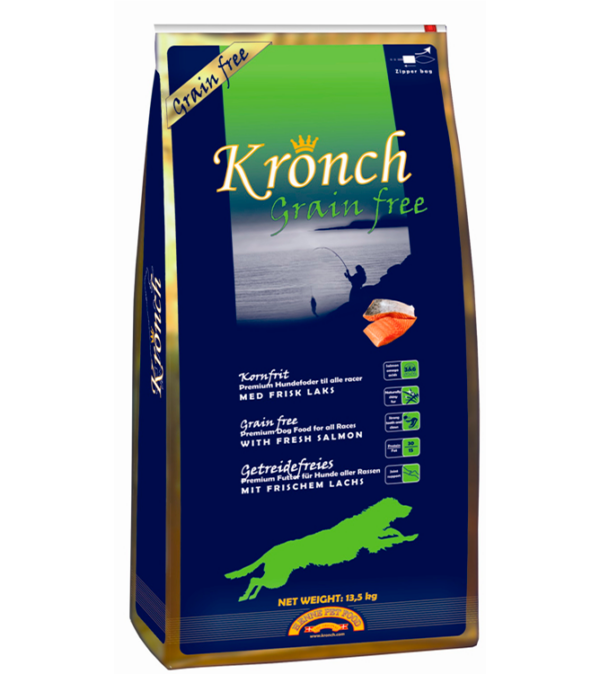 Henne Petfood  - Kronch Grain Free Laks 13,5 Kg, Kornfrit premium fuldfoder - Hundefoder