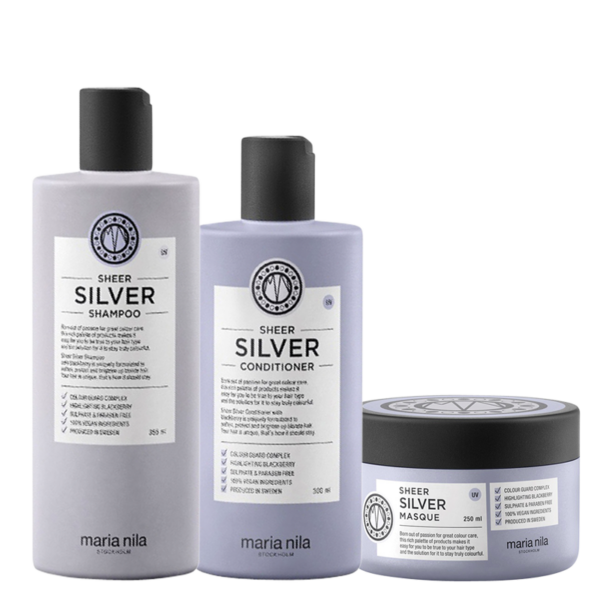 Maria Nila Sheer Silver Shampoo, Conditioner & Masque  ()