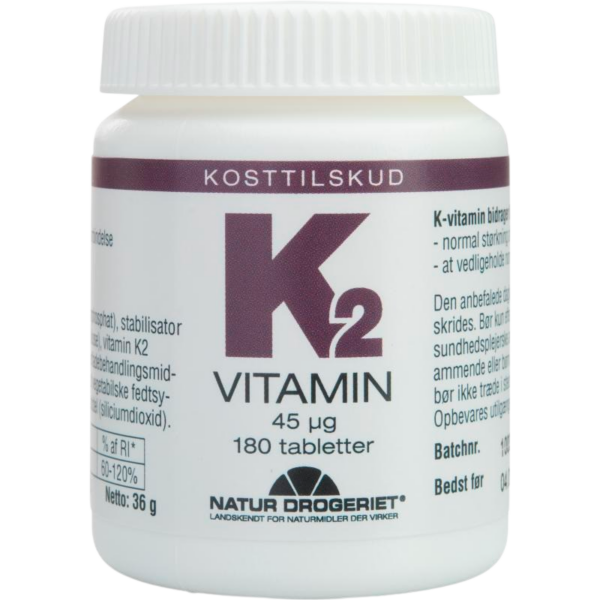 Natur Drogeriet K2 Vitamin 45 ?g (180 tabl)  (Natur Drogeriet)