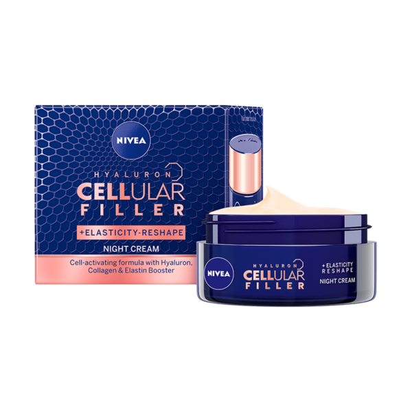 Nivea Cellular Hyaluron Filler + Elasticity Reshape Night Cream (50 ml)  (Nivea)