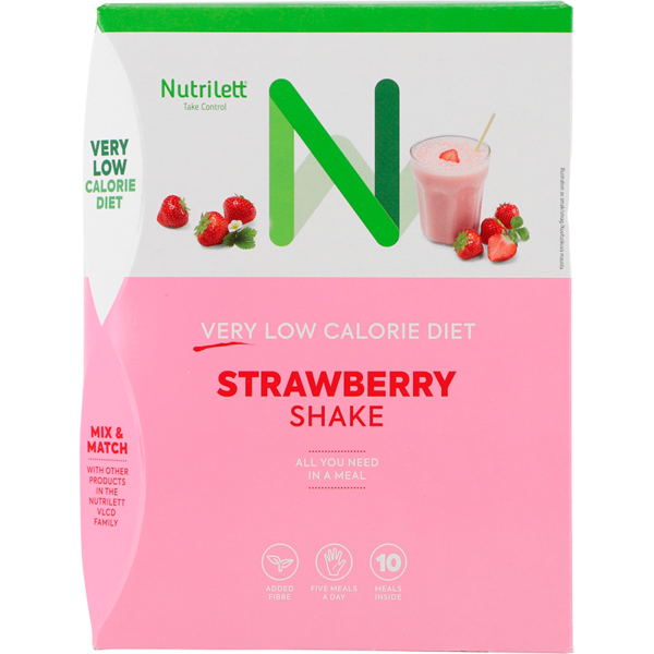 Nutrilett Strawberry Shake (35 g x 10 stk)  (Nutrilett)