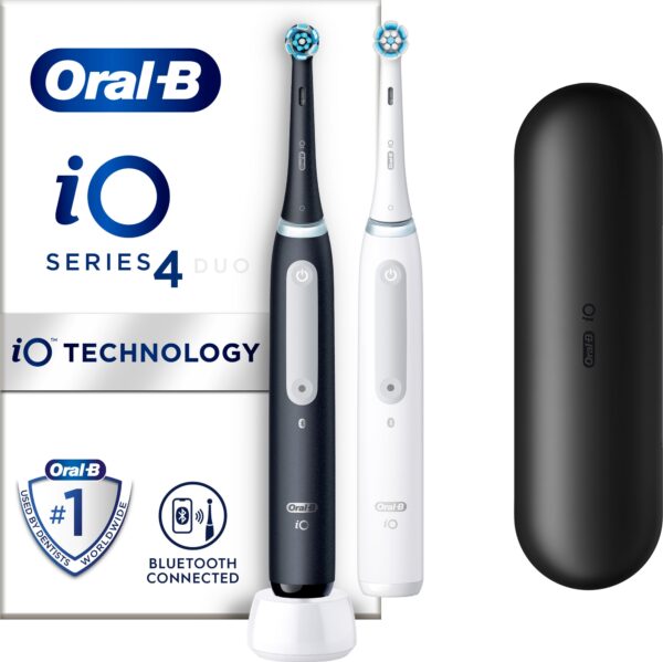 Oral-B iO 4 DUO elektriske tandbørster 414742 (sort/hvid) Hvid