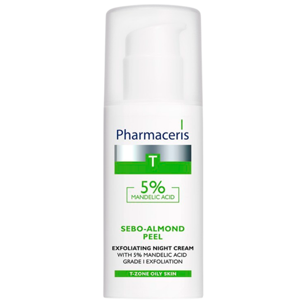 Pharmaceris T Sebo-Almond Peel Exfoliating Night Cream W. 5% Mandelic Acid (50 ml)  (Pharmaceris)