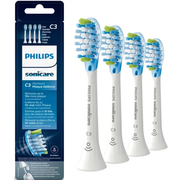 Philips Sonicare C3 Premium Plaque Defence Toothbrush Heads 4 Pieces - HX9044/17 White