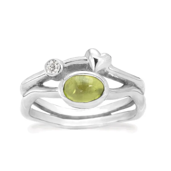 Rabinovich - Sølv ring med peridot - Rainforest Dew - størrelse 52