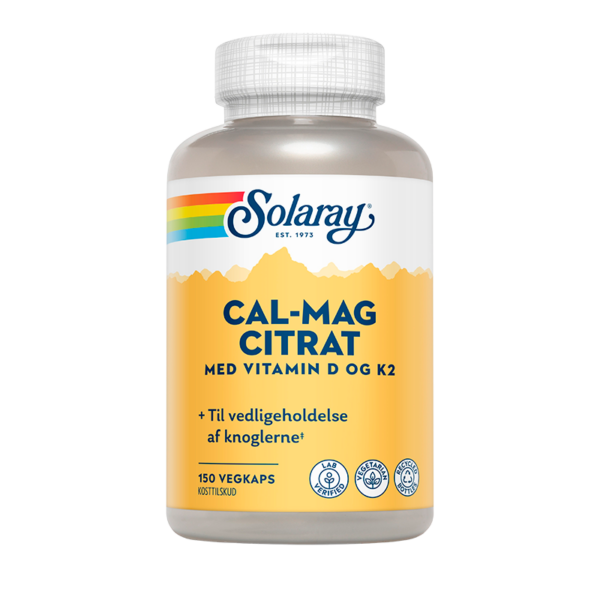 Solaray Cal-Mag Citrat Med Vitamin D og K2 (150 kap)  (Solaray)