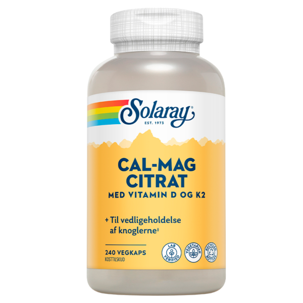 Solaray Cal-Mag Citrat Med Vitamin D & K2 (240 kapsler)  (Solaray)