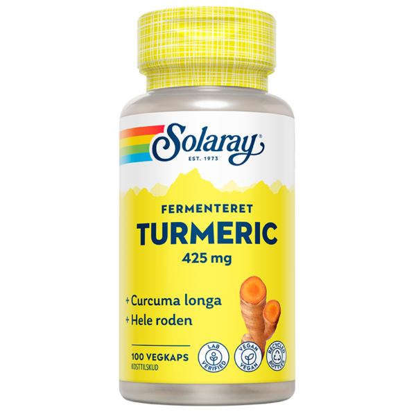 Solaray Fermenteret Turmeric 100 kapsler.  (Solaray)