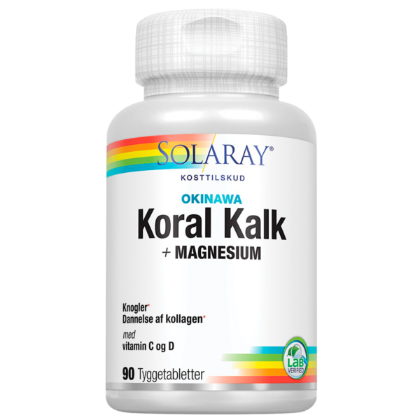 Solaray Koral Kalk + Magnesium (90 Tyggetabletter)  (Solaray)