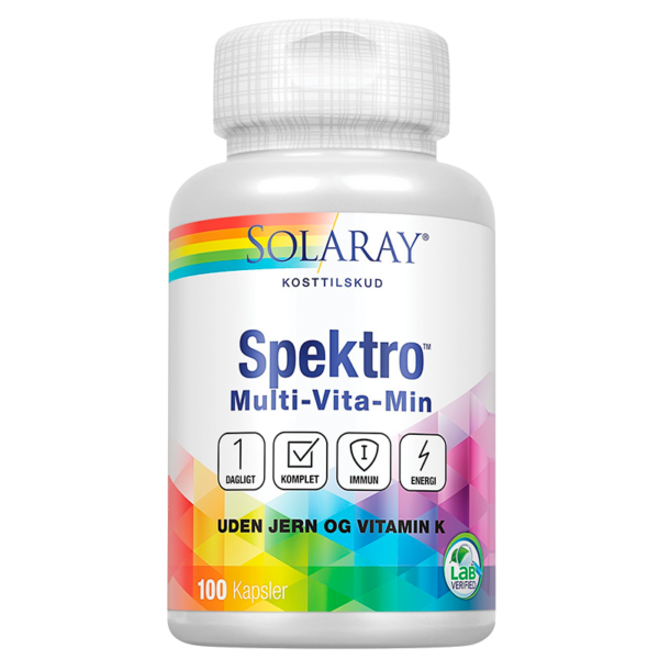 Solaray Multivitamin Spektro Uden Jern & Vitamin K (100 kaps)  (Solaray)