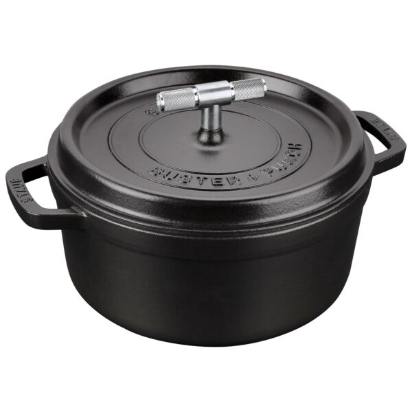 Staub Buster+Punch rund gryde 24 cm, stålknop