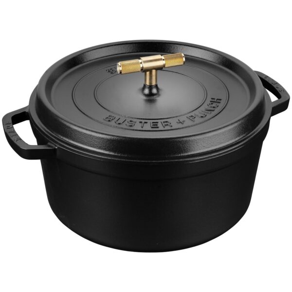 Staub Buster+Punch rund gryde 28 cm, messingknop