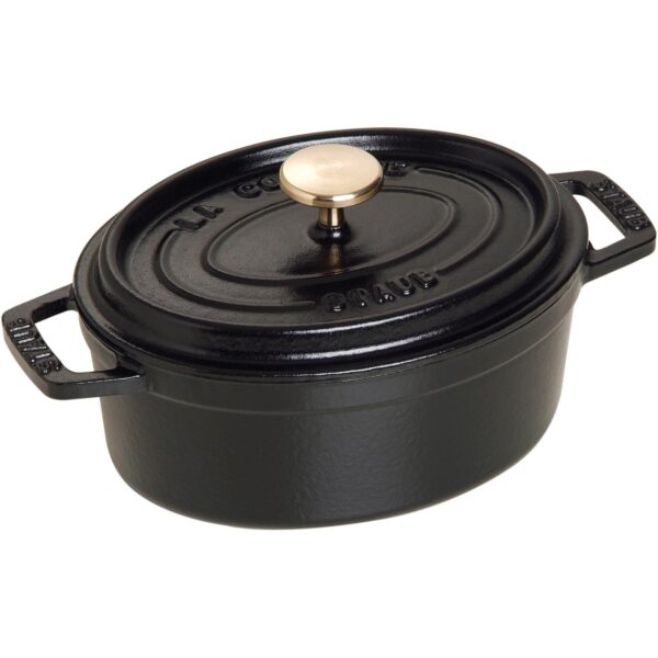 Staub La Cocotte Oval cocotte 15cm. 0,6 liter, sort