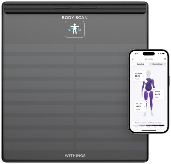 Withings Body Scan badevægt WBS08-Black-All-Inter Sort