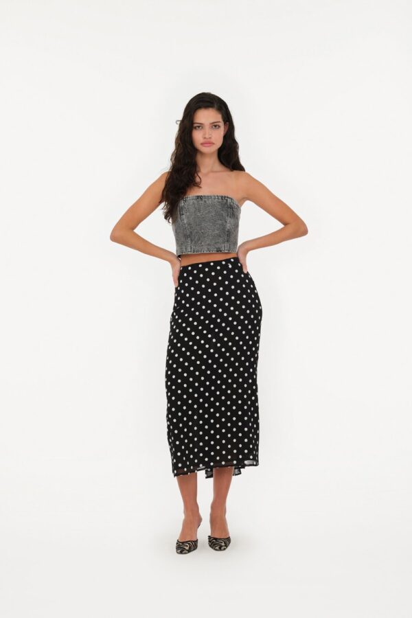 Chiffon Midi Skirt 1000 Black Comb.