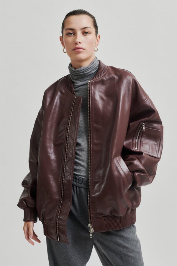 King Leather Bomber Jacket Bitter Chocolate