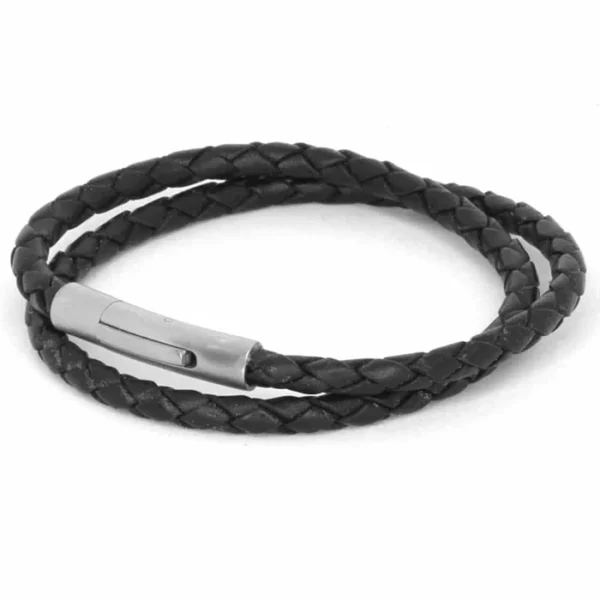 Baya læderflet armbånd 4mm