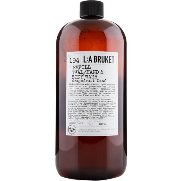 L:a Bruket 194 Hand & Body Wash Refill 1000 ml - Grapefruit Leaf