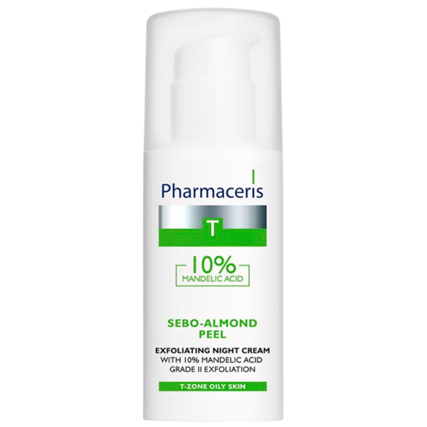 Pharmaceris T Sebo-Almond Peel Exfoliating Night Creme W. 10% Mandelic Acid (50 ml)  (Pharmaceris)