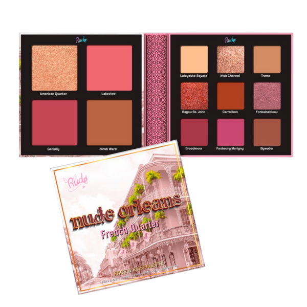 RUDE Cosmetics Nude Orleans Face & Eye Palette (1 stk)  (Rude Cosmetics)