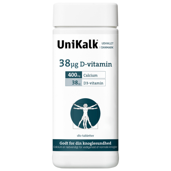 UniKalk D-vitamin 38 µg (180 stk)  (UniKalk)