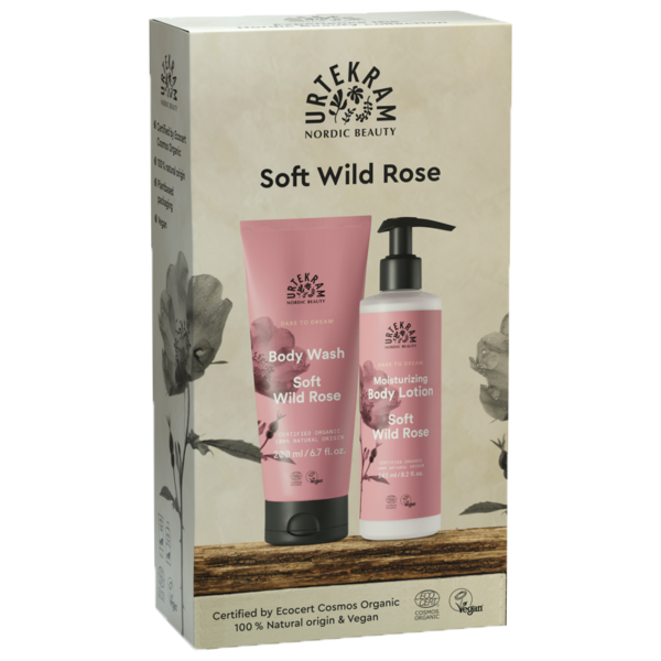 Urtekram Gaveæske Soft Wild Rose Body Lotion & Body Wash (1 stk)  (Urtekram)