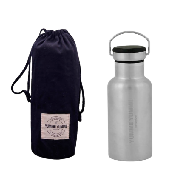 YUMMII YUMMII Thermo Bottle Black Bamboo Lid (350 ml)  (YummiiYummii)