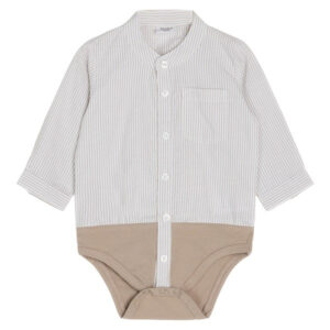 Hust & Claire Baby Bertil Skjortebody Cement NOOS - Str. 92  92
