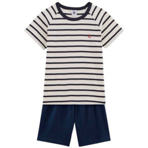 Petit Bateau Pyjacourt White/Black - Str. 12 år/150  12 år/150