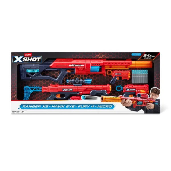 X-SHOT Excel Ranger X8 & Hawk Eye & Fury 4 & Micro Pistoler