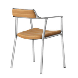 Vipp 451 Stol - Sand Læder - Poleret Aluminium