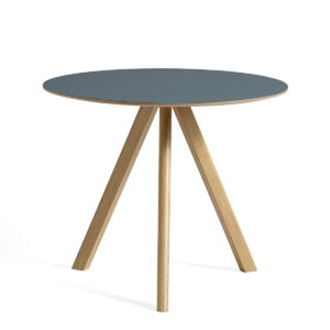HAY CPH20 Round Table - Ø90cm - Eg - Linolium Top - Smokey Blue Linolium