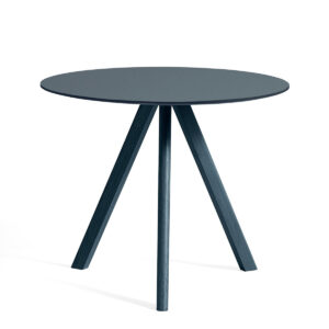 CPH20 Round Table - Ø90cm - Deep Blue Eg - Smokey Blue Linolium Top