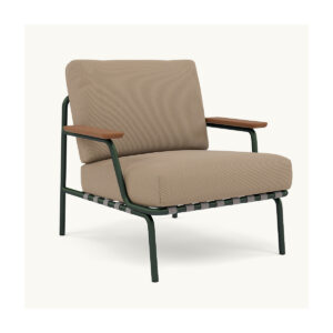 Lounge Chair - Ribbed Weave 5 - Dark Green Stel