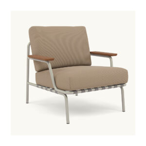 Lounge Chair - Ribbed Weave 5 - Grey Stel