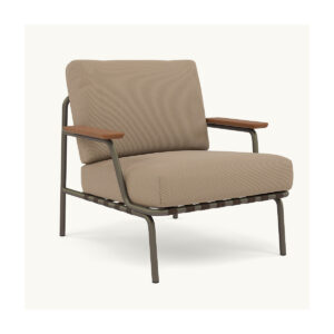 Lounge Chair - Ribbed Weave 5 - Taupe Stel